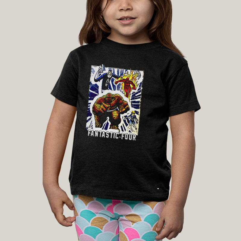 Camiseta Infantil Algodão Unissex T shirt Quarteto Fantástico Era de Prata 1