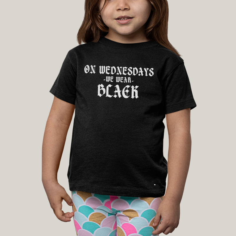 Camiseta Infantil Algodão Unissex T shirt Wandinha Na Quarta Feira Usamos Preto 1