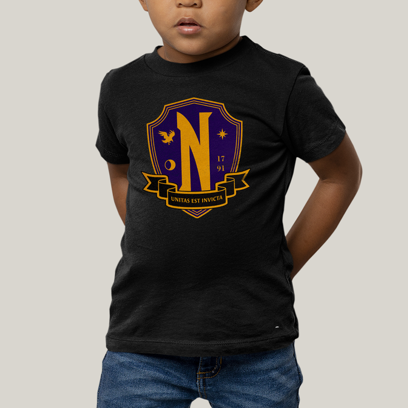 Camiseta Infantil Algodão Unissex T shirt Wandinha Unitas Est Invicta