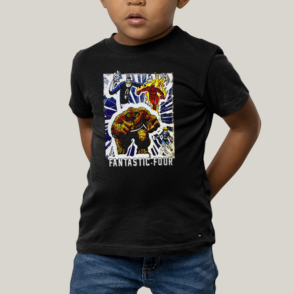 Camiseta Infantil Algodão Unissex T shirt Quarteto Fantástico Era de Prata 1