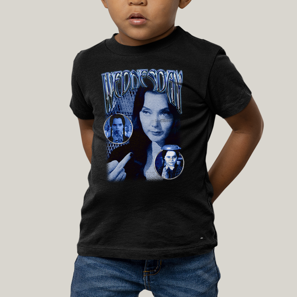 Camiseta Infantil Algodão Unissex T shirt Wandinha Retrô