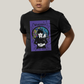 Camiseta Infantil Algodão Unissex T shirt Wandinha Fundo Roxo
