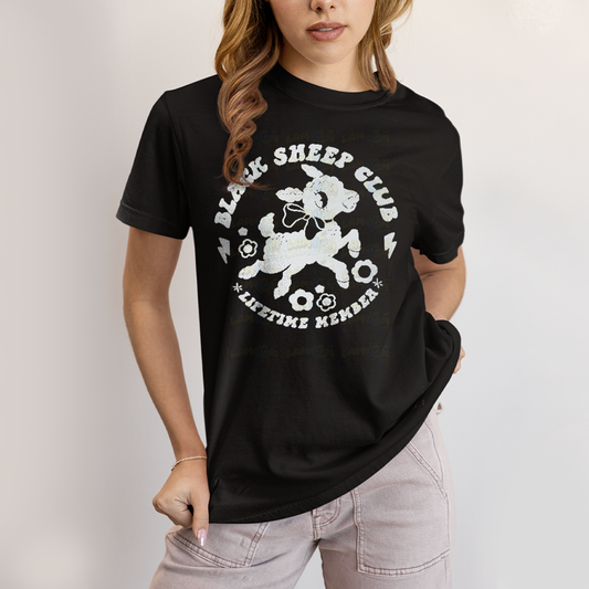Camiseta Algodão Unissex T shirt Black Sheep Club