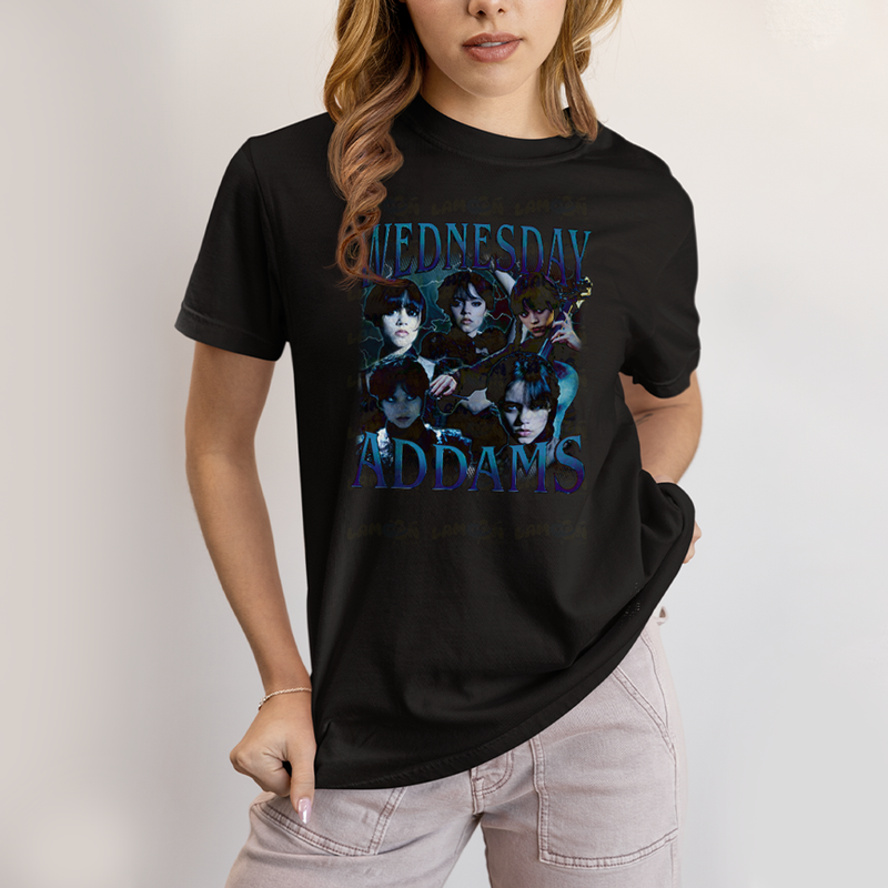 Camiseta Algodão Unissex T shirt Wandinha Wednesday Adams