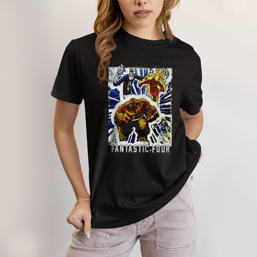 Camiseta Algodão Unissex T shirt Quarteto Fantástico Era de Prata 1