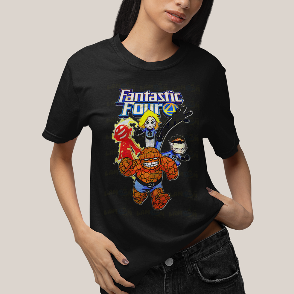 Camiseta Algodão Unissex T shirt Quarteto Fantástico Infantil