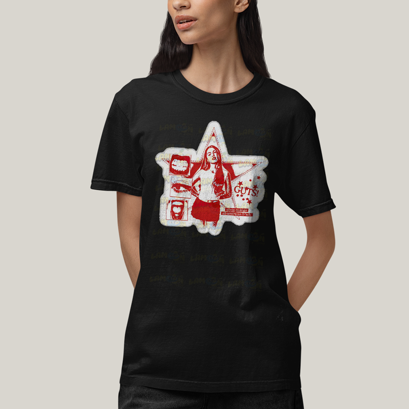 Camiseta Algodão Unissex T shirt Olivia Rodrigo Guts Star