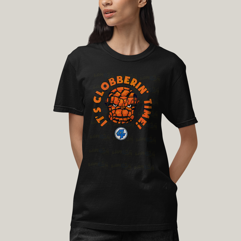 Camiseta Algodão Unissex T shirt Quarteto Fantástico O Coisa Tá na Hora do Pau 1