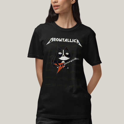 Camiseta Algodão Unissex T shirt Gatinho Meowtallica