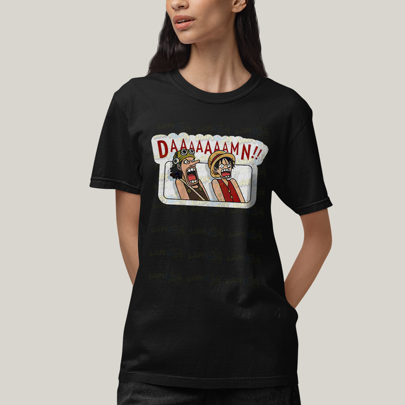 Camiseta Algodão Unissex T shirt Luffy One Piece Anime Damn
