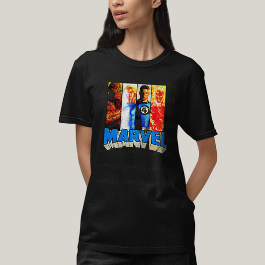 Camiseta Algodão Unissex T shirt Quarteto Fantástico Marvell Retrô