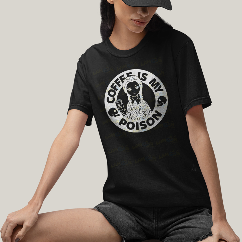 Camiseta Algodão Unissex T shirt Wandinha Café é Meu Veneno