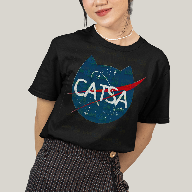 Camiseta Algodão Unissex T shirt Gato Nasa Catsa
