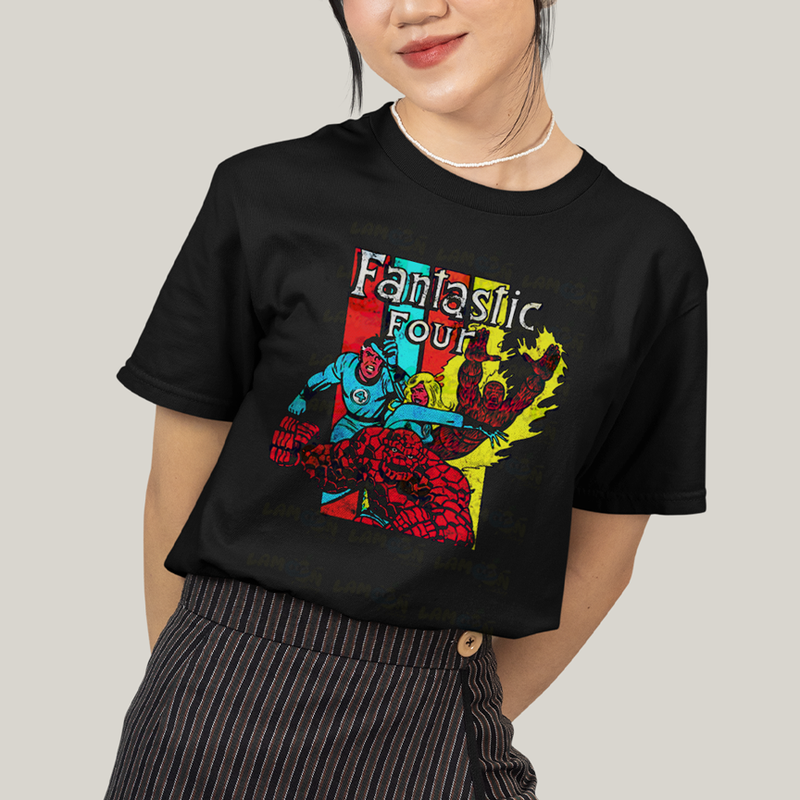 Camiseta Algodão Unissex T shirt Quarteto Fantástico Era de Prata 2