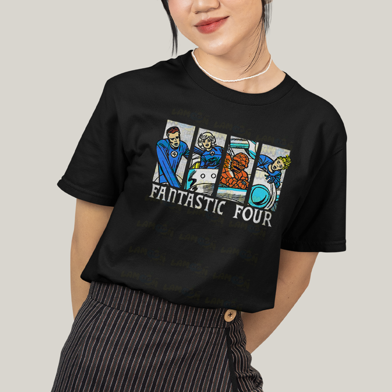 Camiseta Algodão Unissex T shirt Quarteto Fantástico Era de Prata