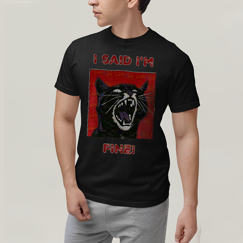Camiseta Algodão Unissex T shirt Gato Eu Disse Que Estou Bem!