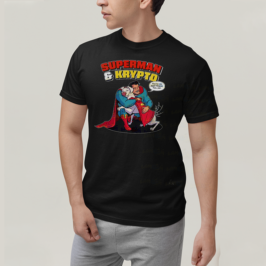 Camiseta Algodão Unissex T shirt Superman & Krypto Best Friend