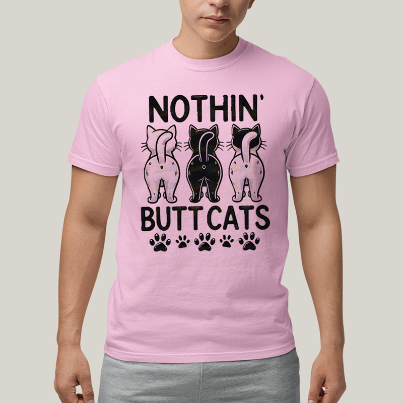 Camiseta Algodão Unissex T shirt Gatinhos Nothin Butt Cats