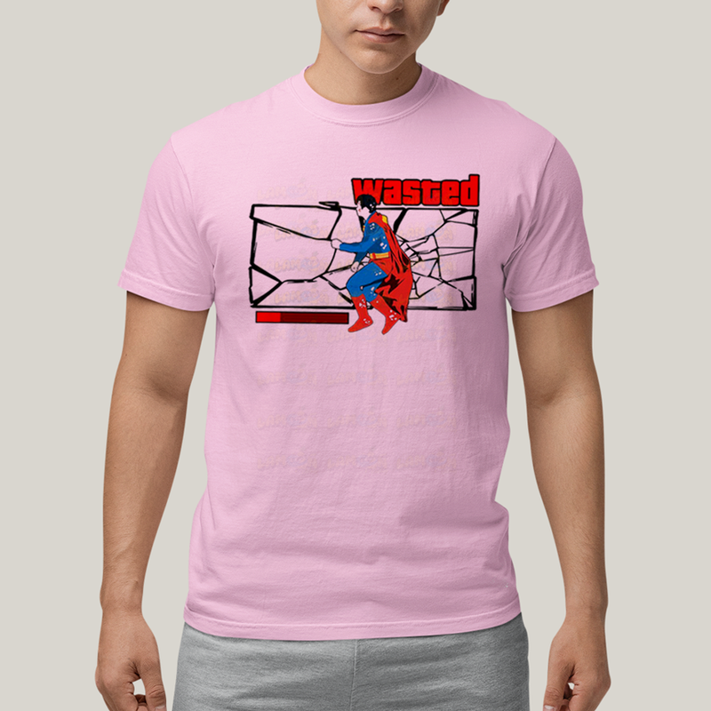 Camiseta Algodão Unissex T shirt Superman Wasted