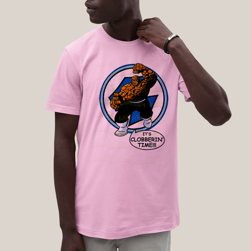 Camiseta Algodão Unissex T shirt Quarteto Fantástico O Coisa Tá na Hora do Pau