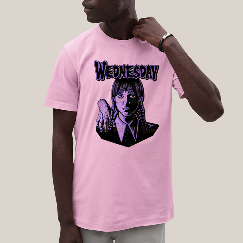 Camiseta Algodão Unissex T shirt Wandinha Roxo Wednesday