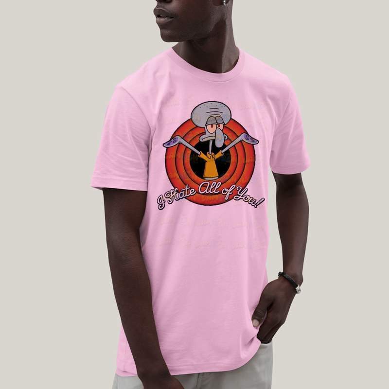Camiseta Algodão Unissex T shirt Bob Esponja Lula Molusco Odeio Todos Vocês