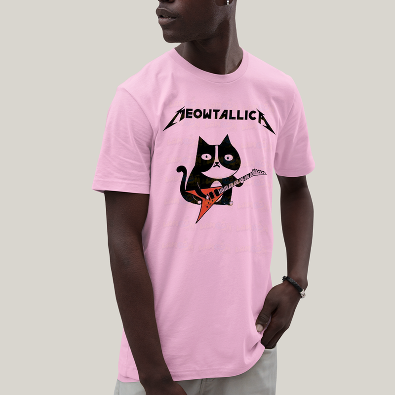 Camiseta Algodão Unissex T shirt Gatinho Meowtallica