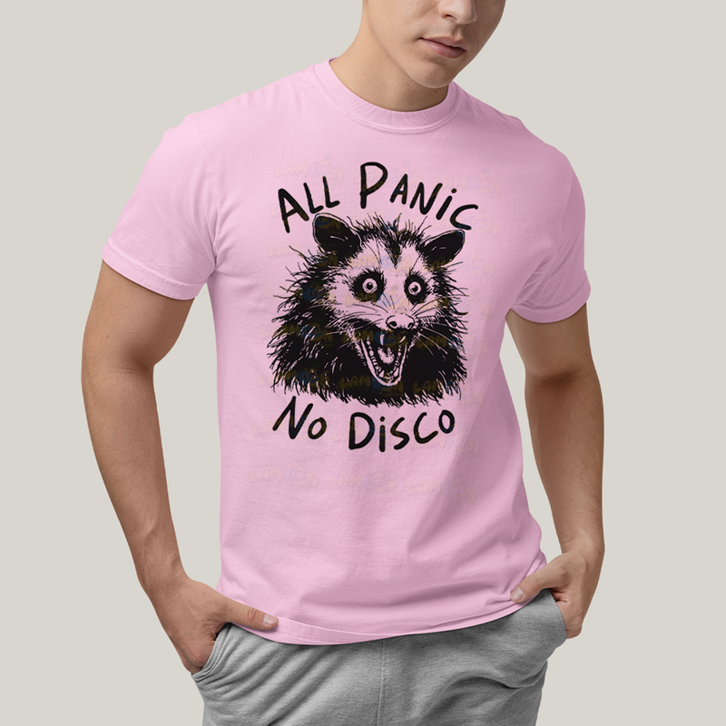 Camiseta Algodão Unissex T shirt All Panic No DIsco