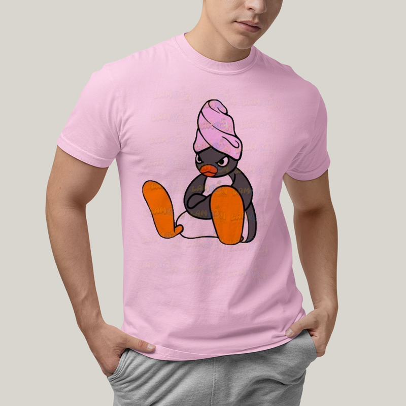 Camiseta Algodão Unissex T shirt Pinguim Bravo