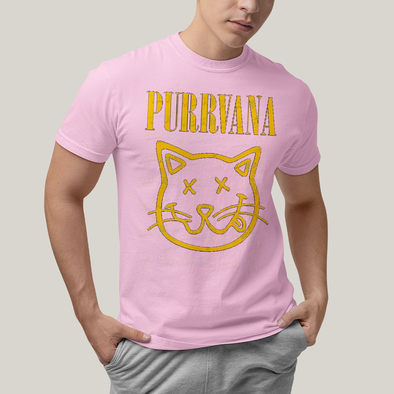 Camiseta Algodão Unissex T shirt Gatinho Purrvana Nirvana