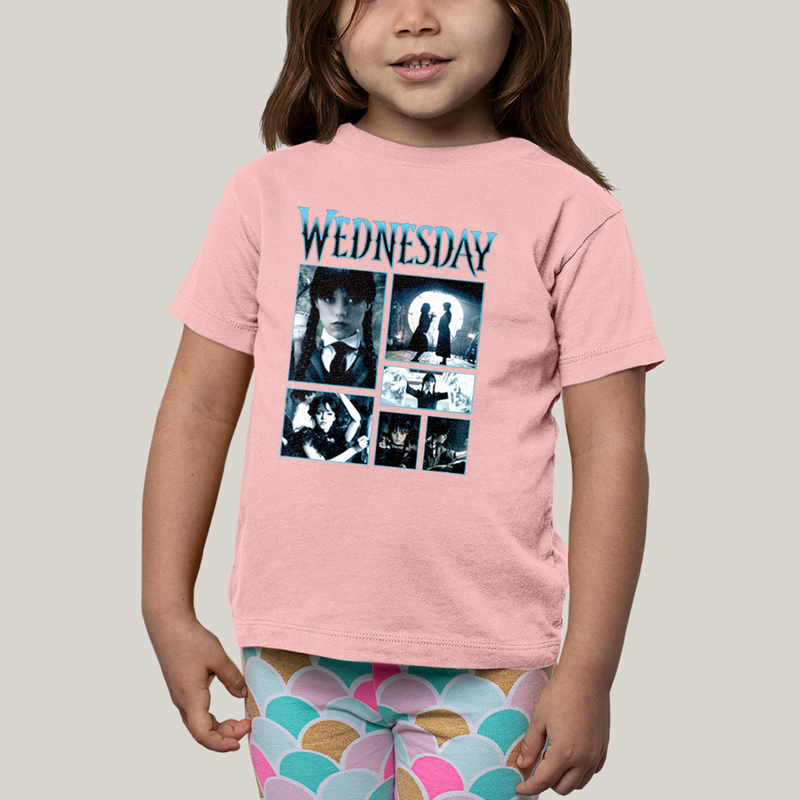 Camiseta Infantil Algodão Unissex T shirt Wandinha Wednesday 1