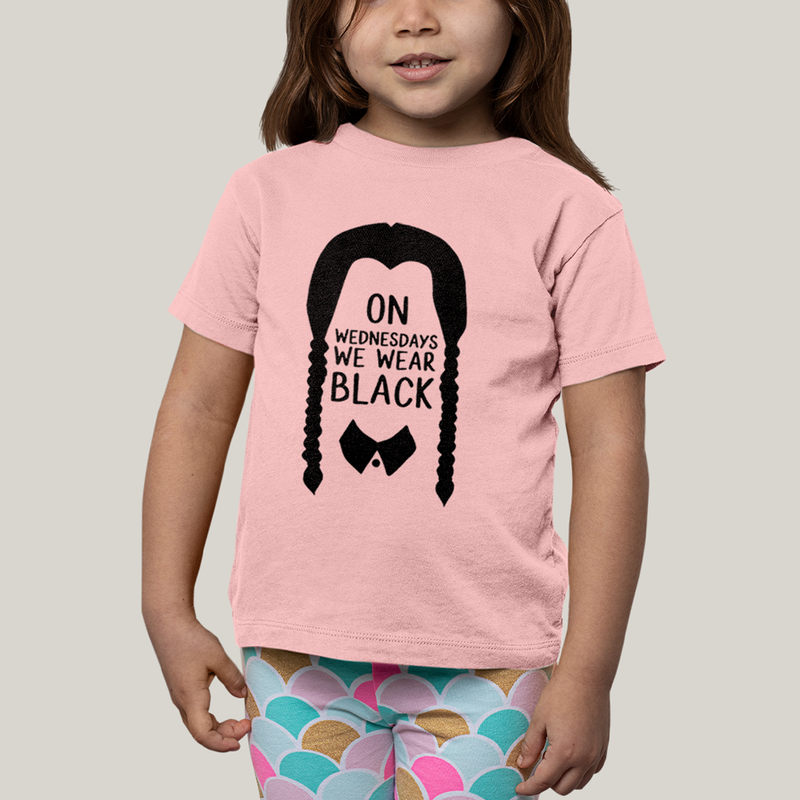 Camiseta Infantil Algodão Unissex T shirt Wandinha Na Quarta Feira Usamos Preto