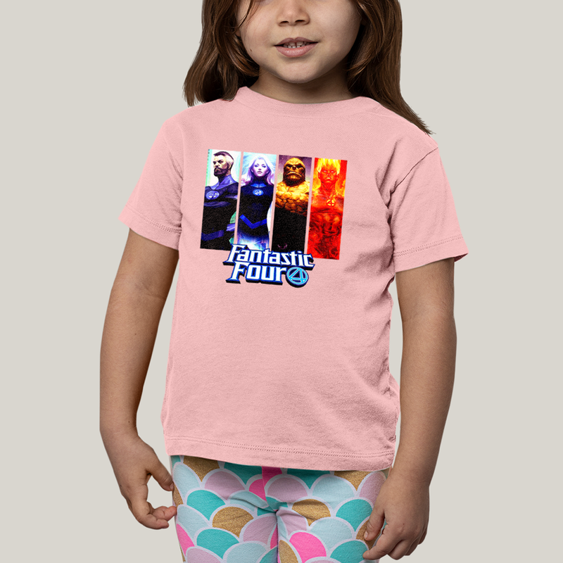 Camiseta Infantil Algodão Unissex T shirt Quarteto Fantástico Fantastic Four 4