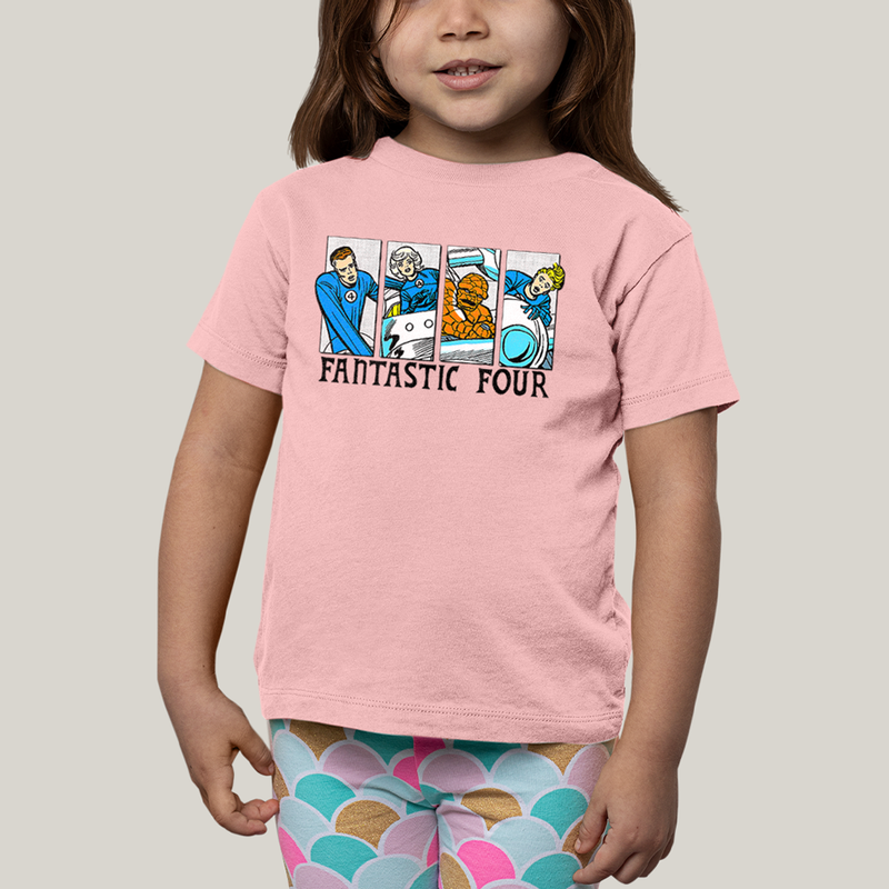 Camiseta Infantil Algodão Unissex T shirt Quarteto Fantástico Era de Prata