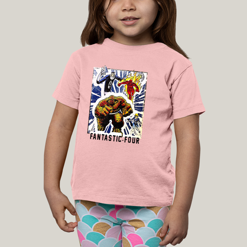 Camiseta Infantil Algodão Unissex T shirt Quarteto Fantástico Era de Prata 1