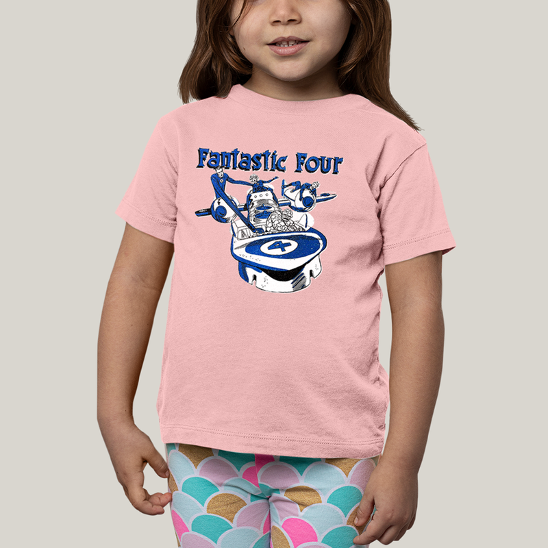 Camiseta Infantil Algodão Unissex T shirt Quarteto Fantástico Nave