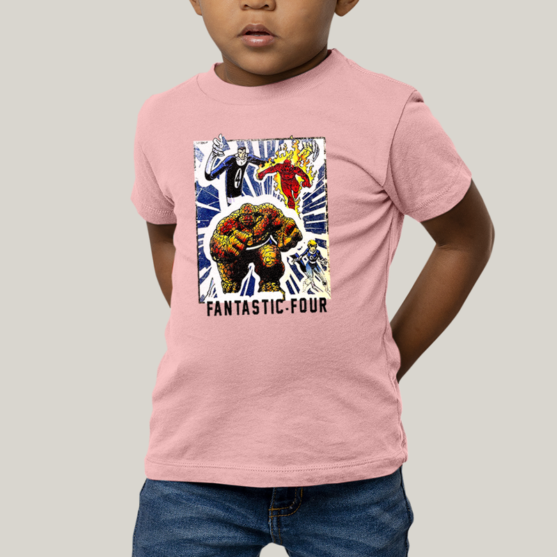 Camiseta Infantil Algodão Unissex T shirt Quarteto Fantástico Era de Prata 1