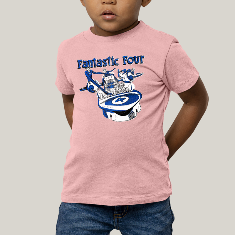 Camiseta Infantil Algodão Unissex T shirt Quarteto Fantástico Nave