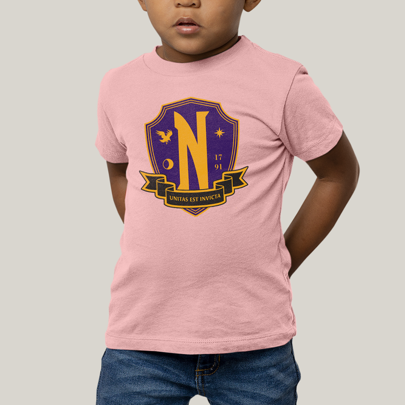 Camiseta Infantil Algodão Unissex T shirt Wandinha Unitas Est Invicta