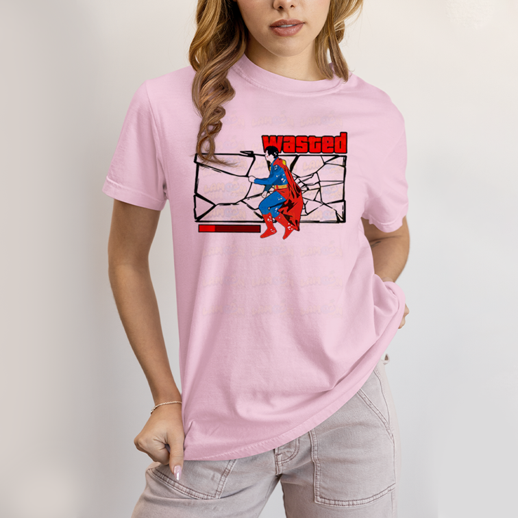 Camiseta Algodão Unissex T shirt Superman Wasted
