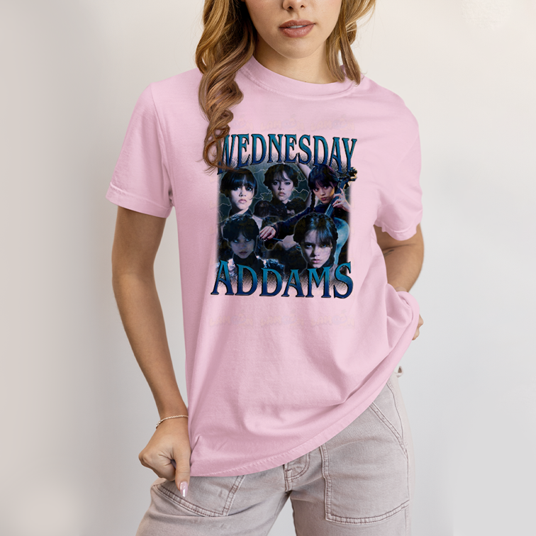 Camiseta Algodão Unissex T shirt Wandinha Wednesday Adams