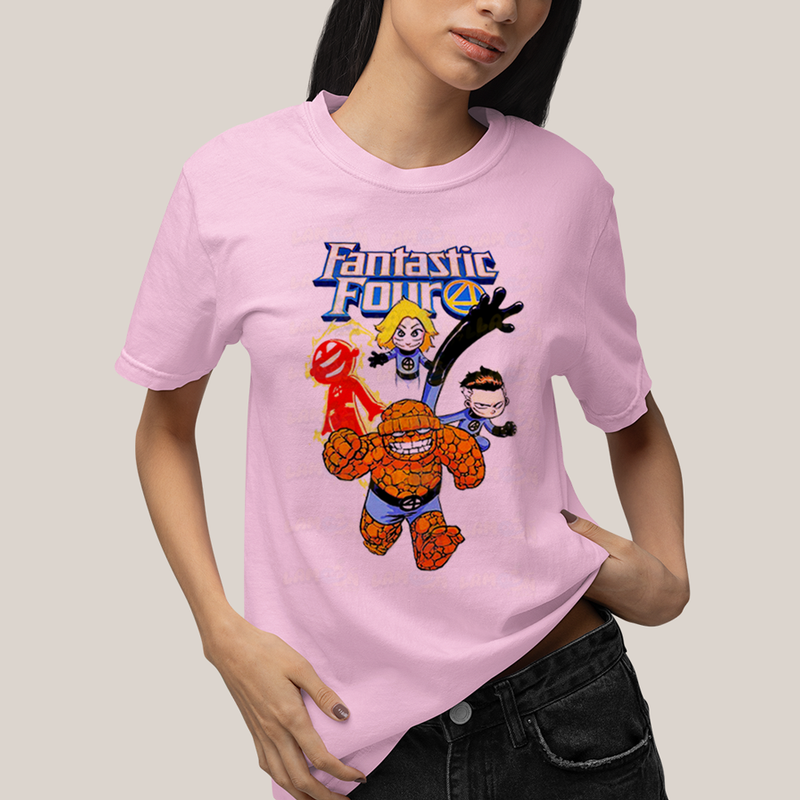 Camiseta Algodão Unissex T shirt Quarteto Fantástico Infantil