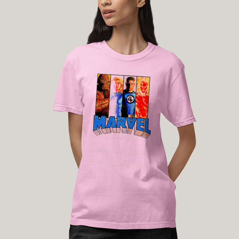 Camiseta Algodão Unissex T shirt Quarteto Fantástico Marvell Retrô