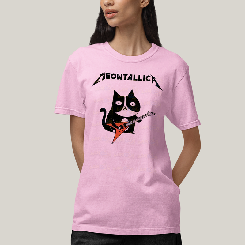 Camiseta Algodão Unissex T shirt Gatinho Meowtallica