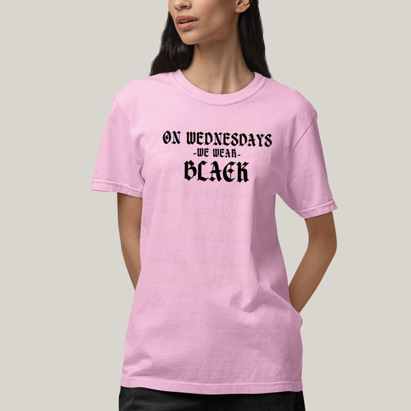 Camiseta Algodão Unissex T shirt Wandinha Na Quarta Feira Usamos Preto 1