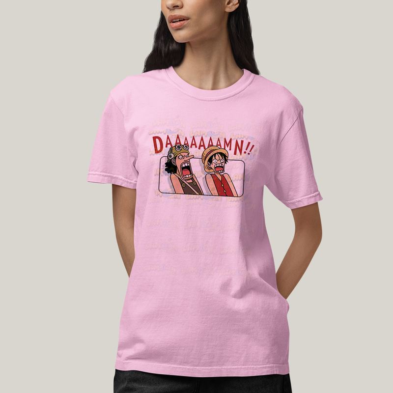 Camiseta Algodão Unissex T shirt Luffy One Piece Anime Damn