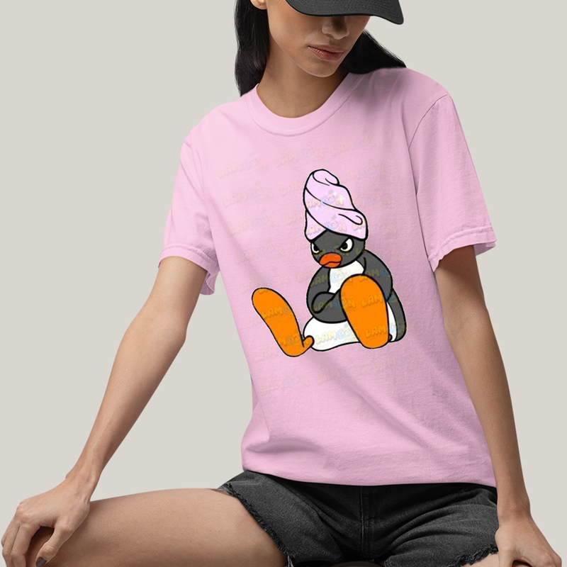 Camiseta Algodão Unissex T shirt Pinguim Bravo