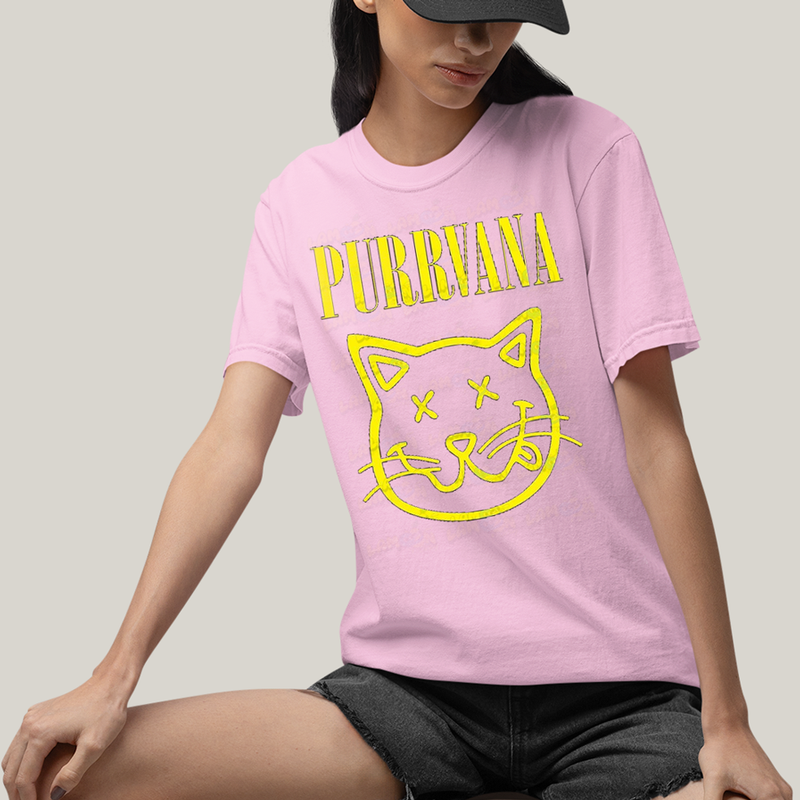 Camiseta Algodão Unissex T shirt Gatinho Purrvana Nirvana