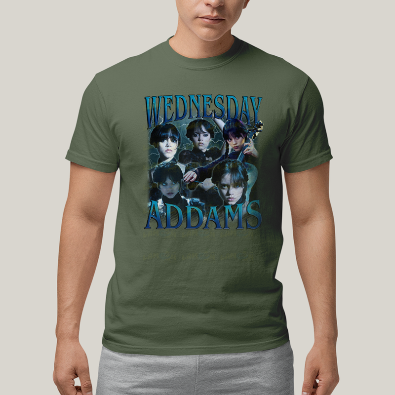 Camiseta Algodão Unissex T shirt Wandinha Wednesday Adams