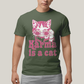 Camiseta Algodão Unissex T shirt Karma Is a Cat Pink
